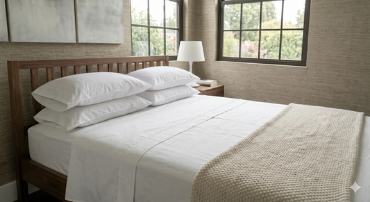 Deluxe PERCAL Cottn Flat Bed Sheets Set (5 Pieces )