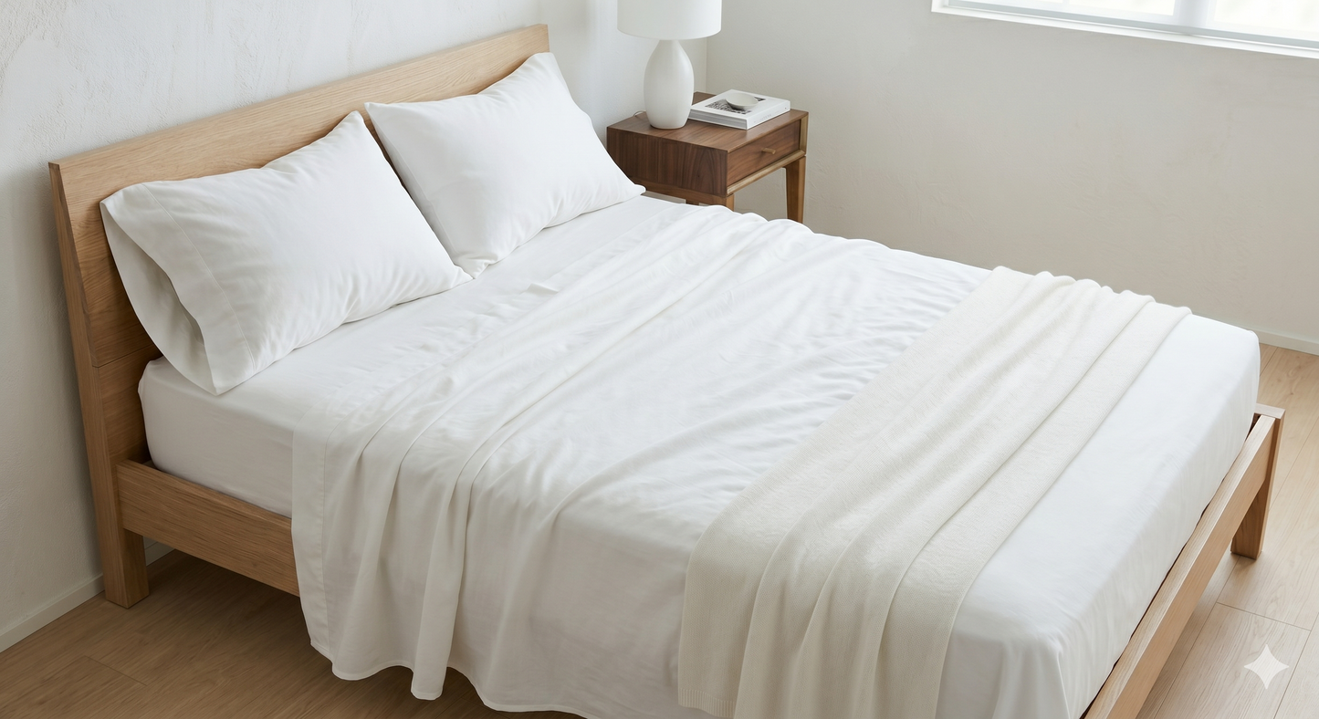 Deluxe PERCAL Cottn Flat Bed Sheets Set (5 Pieces )