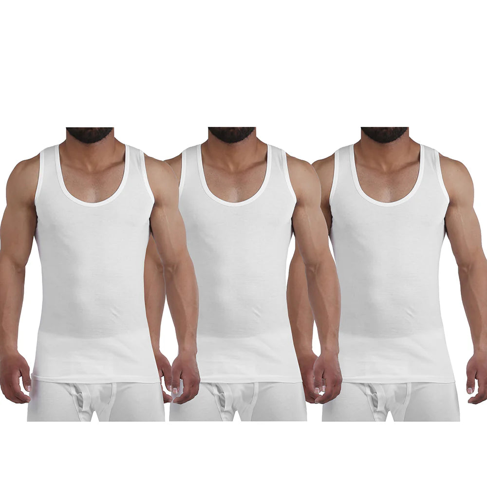 Embrator® Men Cut Sleeves Undershirt White (100% Cotton)
