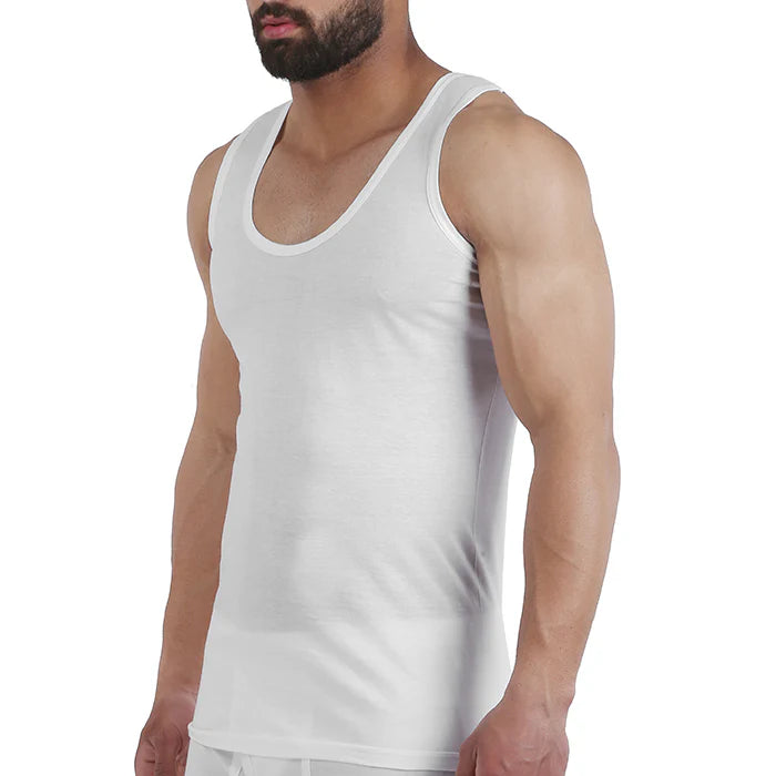 Embrator® Men Cut Sleeves Undershirt White (100% Cotton)
