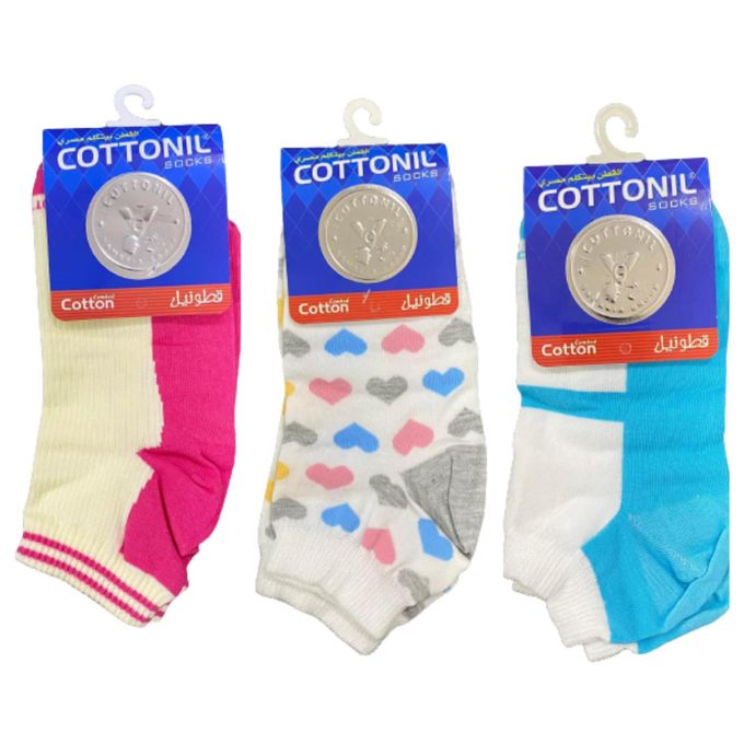 Cottonil® Women Quarter High Cut Multicolored Socks