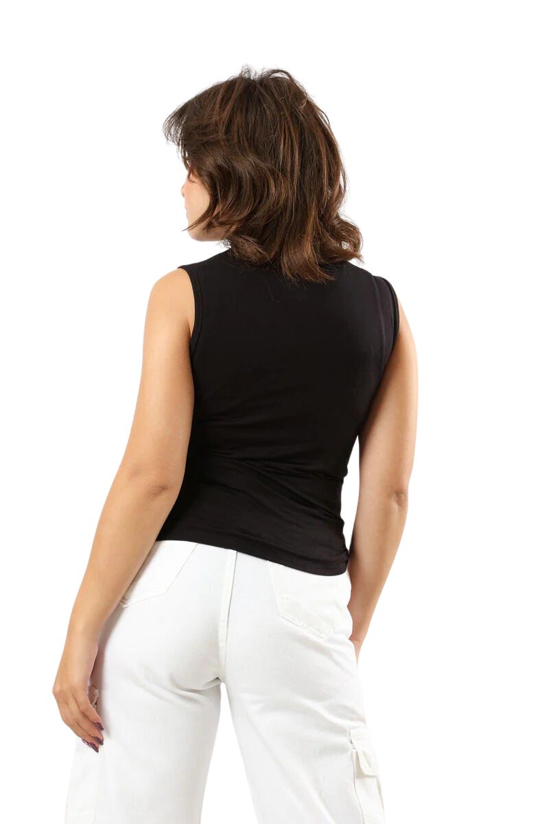 Karma® Women "High" Neck Cut Sleeves Top