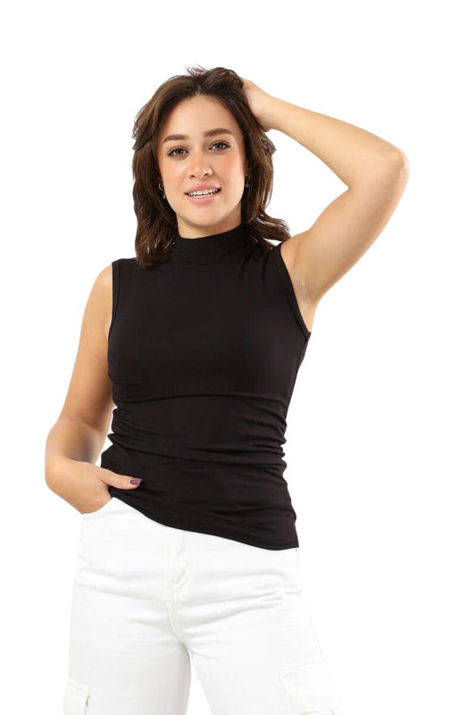 Karma® Women "High" Neck Cut Sleeves Top