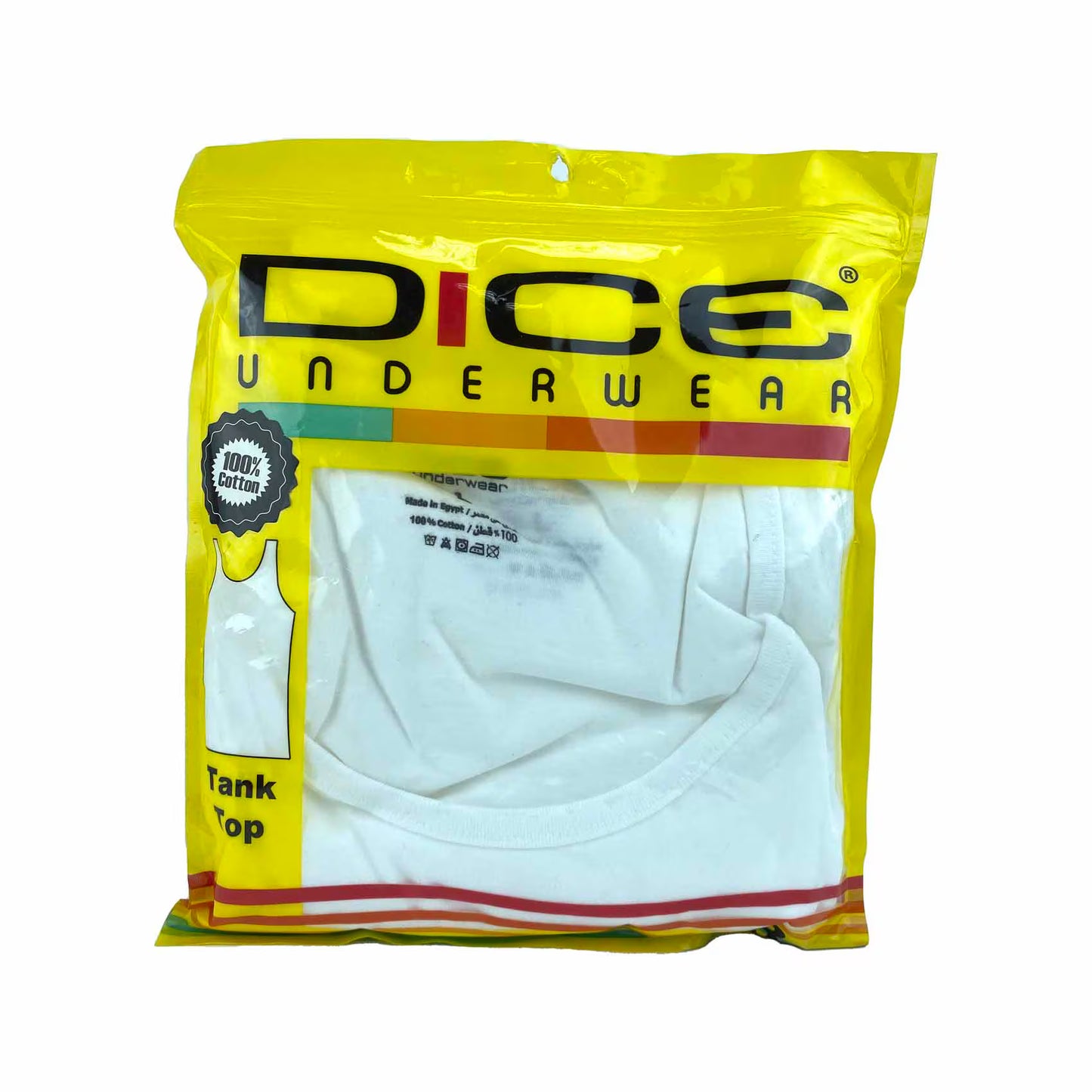 Dice® Men Cut Sleeves Undershirt 3-Pack White (100% Cotton)