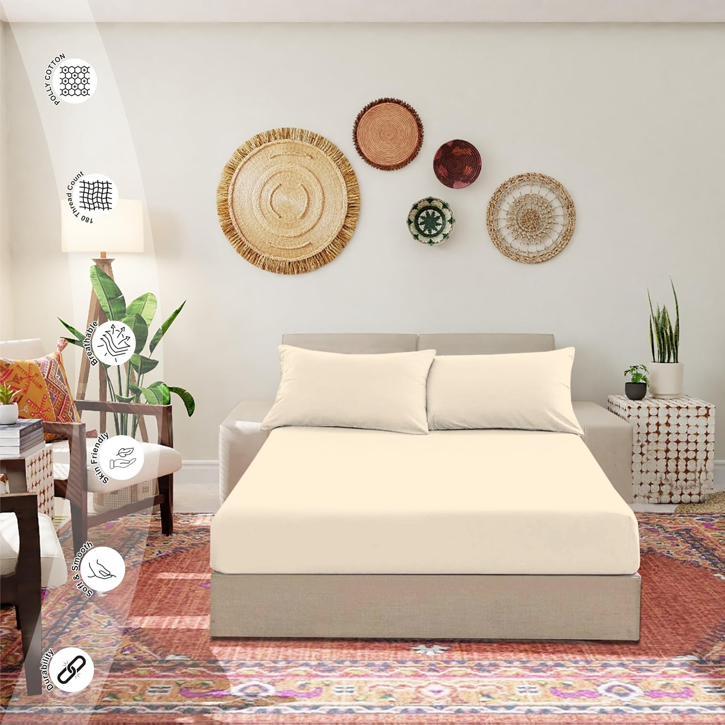 Comfy® Deluxe Microfiber Fitted Bed Sheets 3-Pieces Set - 120 cm