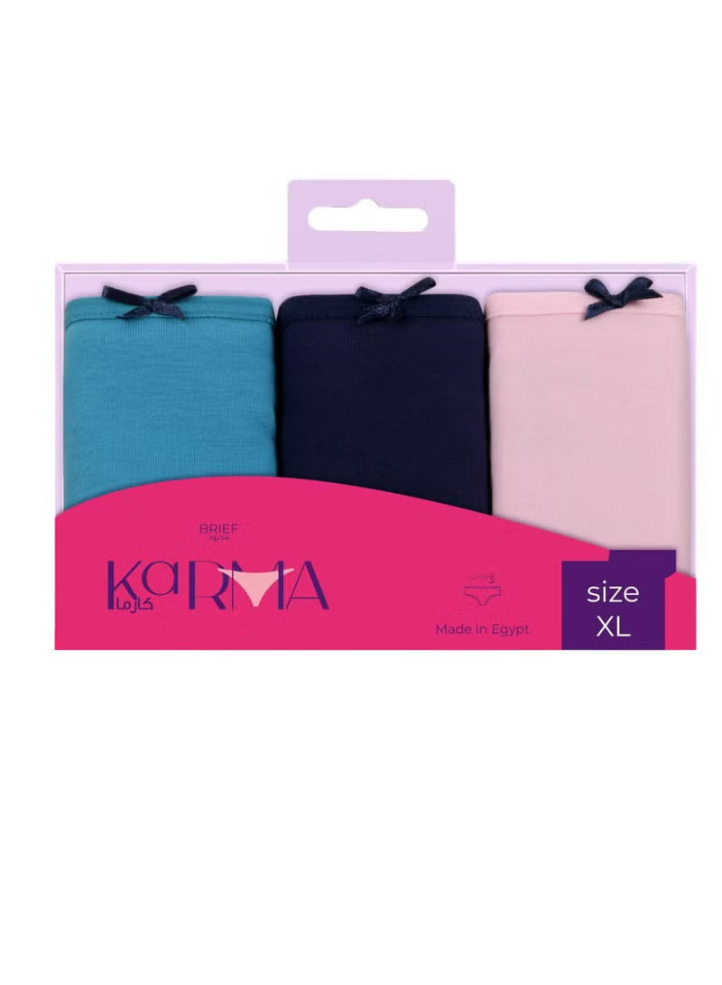 Karma® Women Briefs (Thin Waistband) 3-Pack Basic Solid Colors