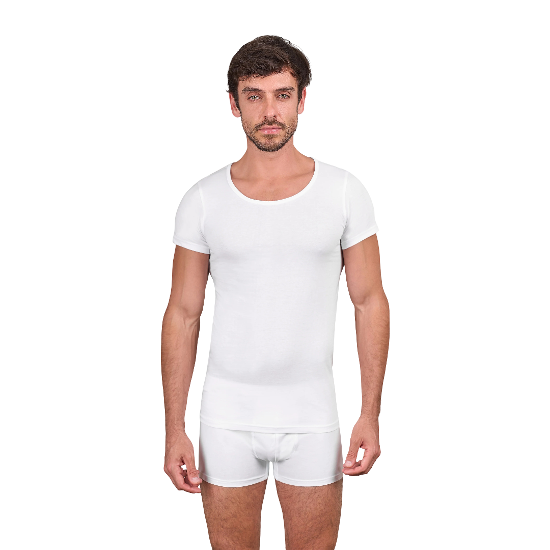 Dice® Men Half Sleeves Undershirt 3-Pack White (100% Cotton)