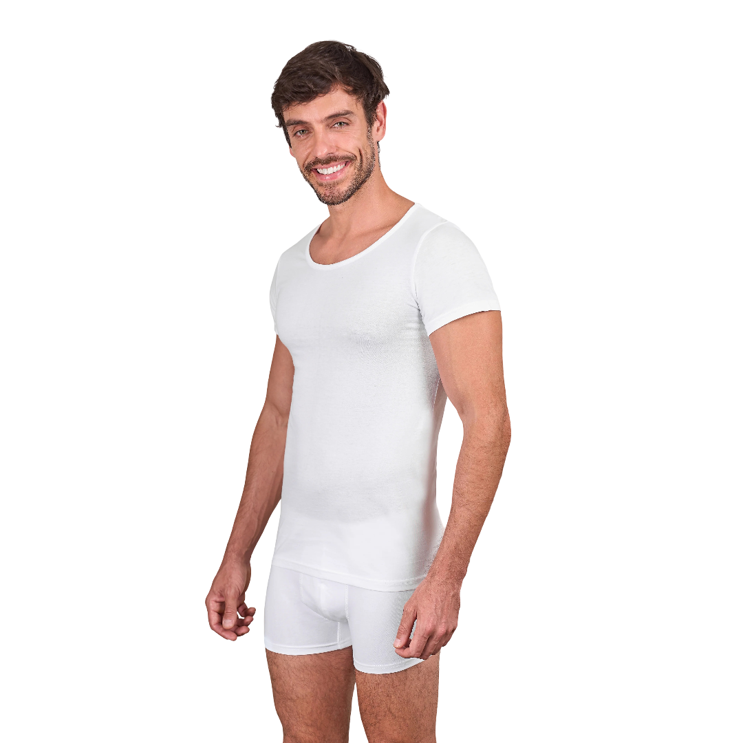 Dice® Men Half Sleeves Undershirt 3-Pack White (100% Cotton)