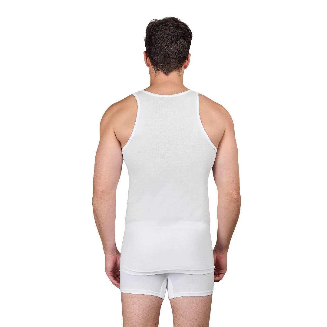 Dice® Men Cut Sleeves Undershirt 3-Pack White (100% Cotton)