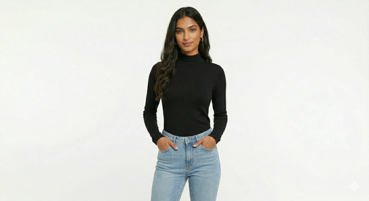 Karma® Women "High" Neck Long Sleeves Top
