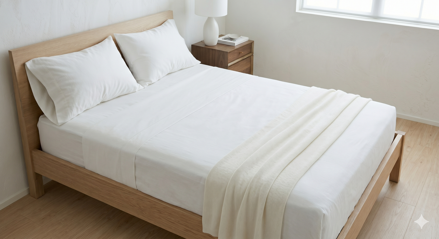 Deluxe PERCAL Cottn Flat Bed Sheets Set (5 Pieces )