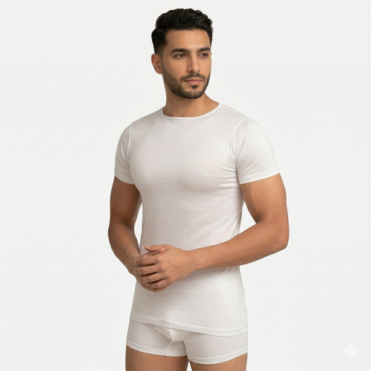 Cottonil Mercerise'® Men Round Neck Half Sleeves Undershirt
