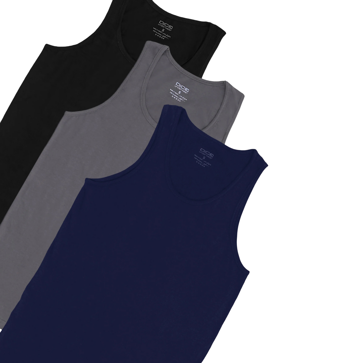 Dice® Men Cut Sleeves Colored Undershirt (100% Cotton)