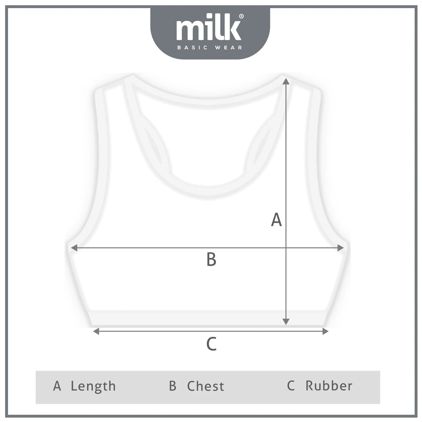Milk® Sports Bra "Non Padded" Wide Strap