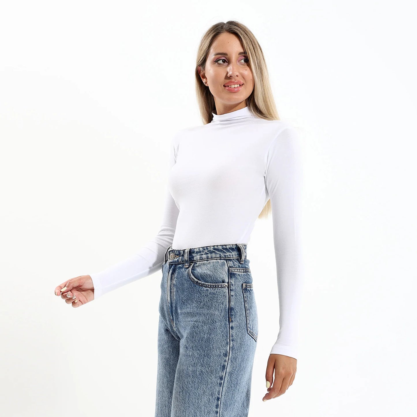 Cottonil® Women High Neck Long Sleeves Top