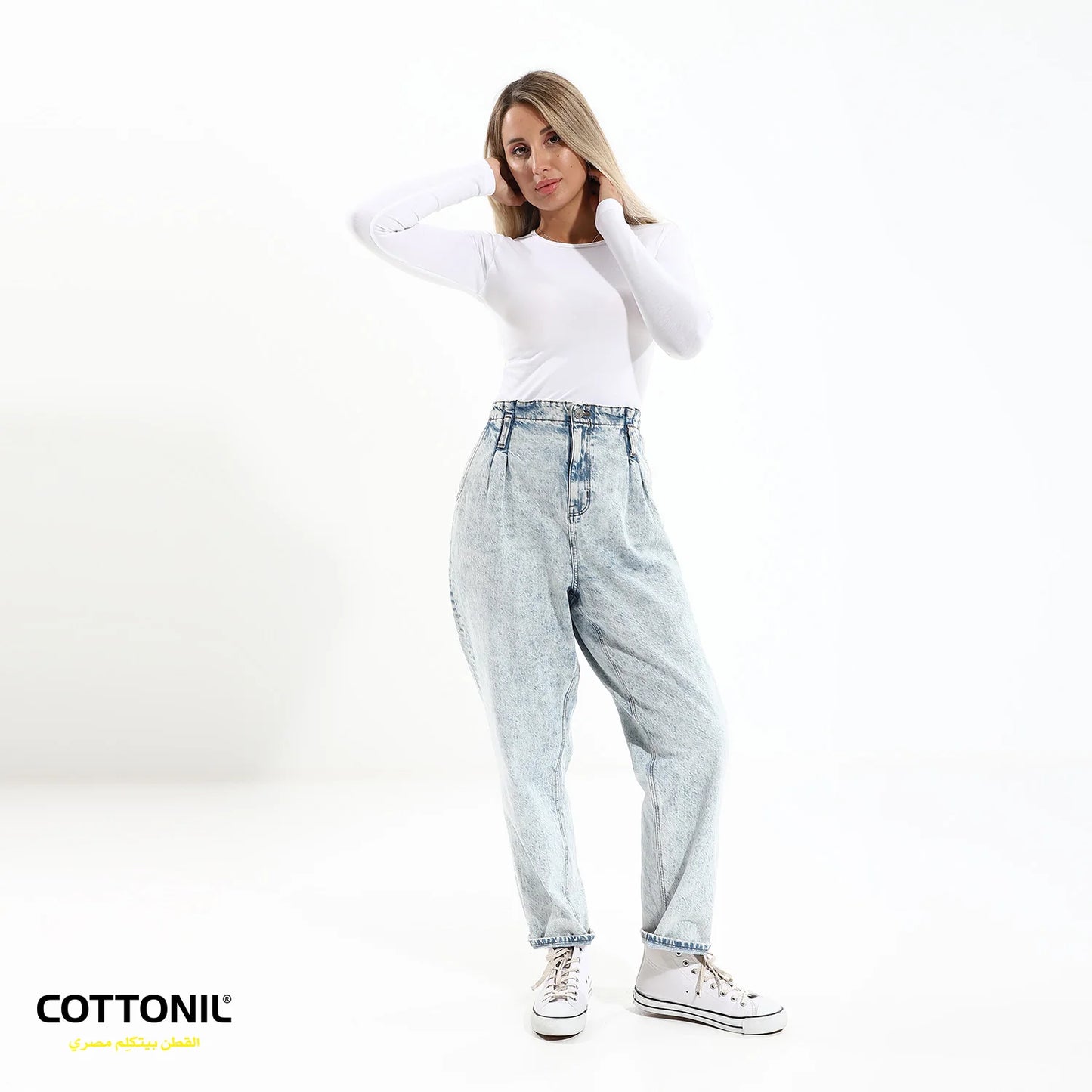 Cottonil® Women Crew Neck Long Sleeves Top