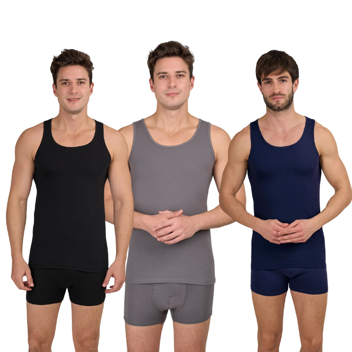 Dice® Men Cut Sleeves Colored Undershirt (100% Cotton)