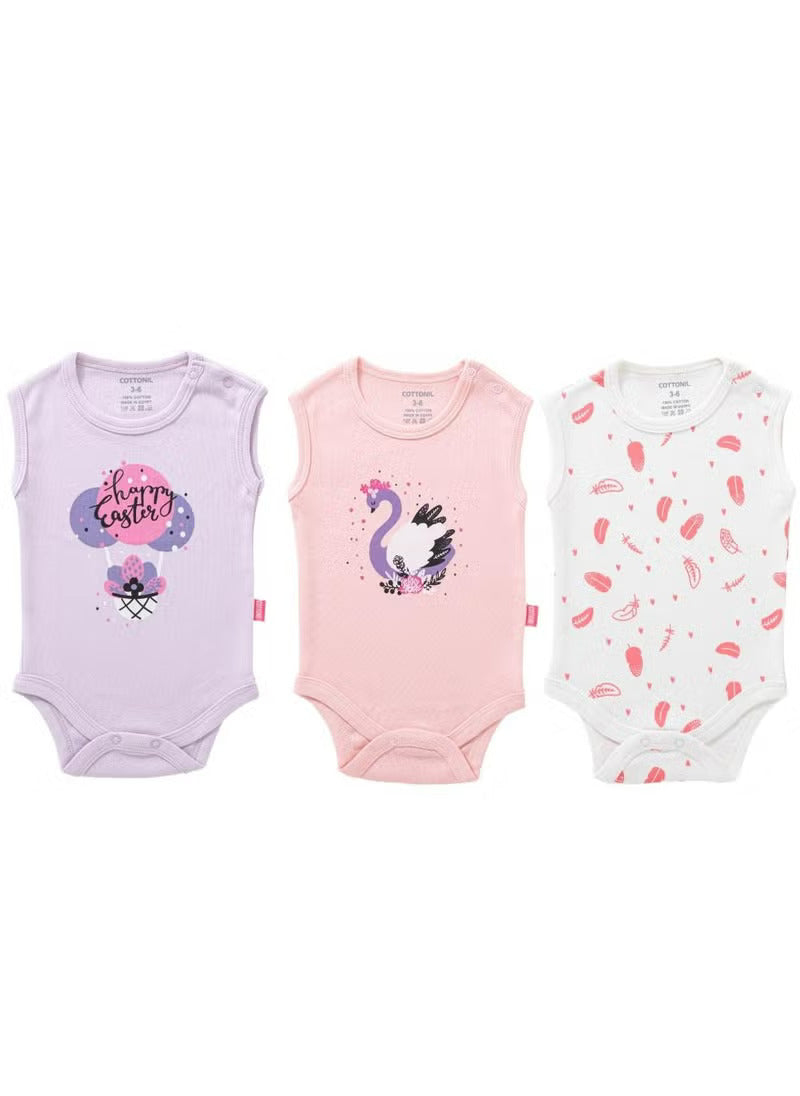 Cottonil® Baby Cut Sleeves Printed 3-Pack Onesies