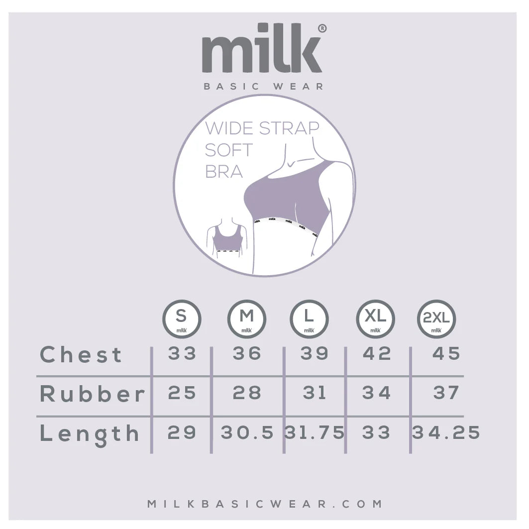 Milk® Sports Bra "Non Padded" Wide Strap